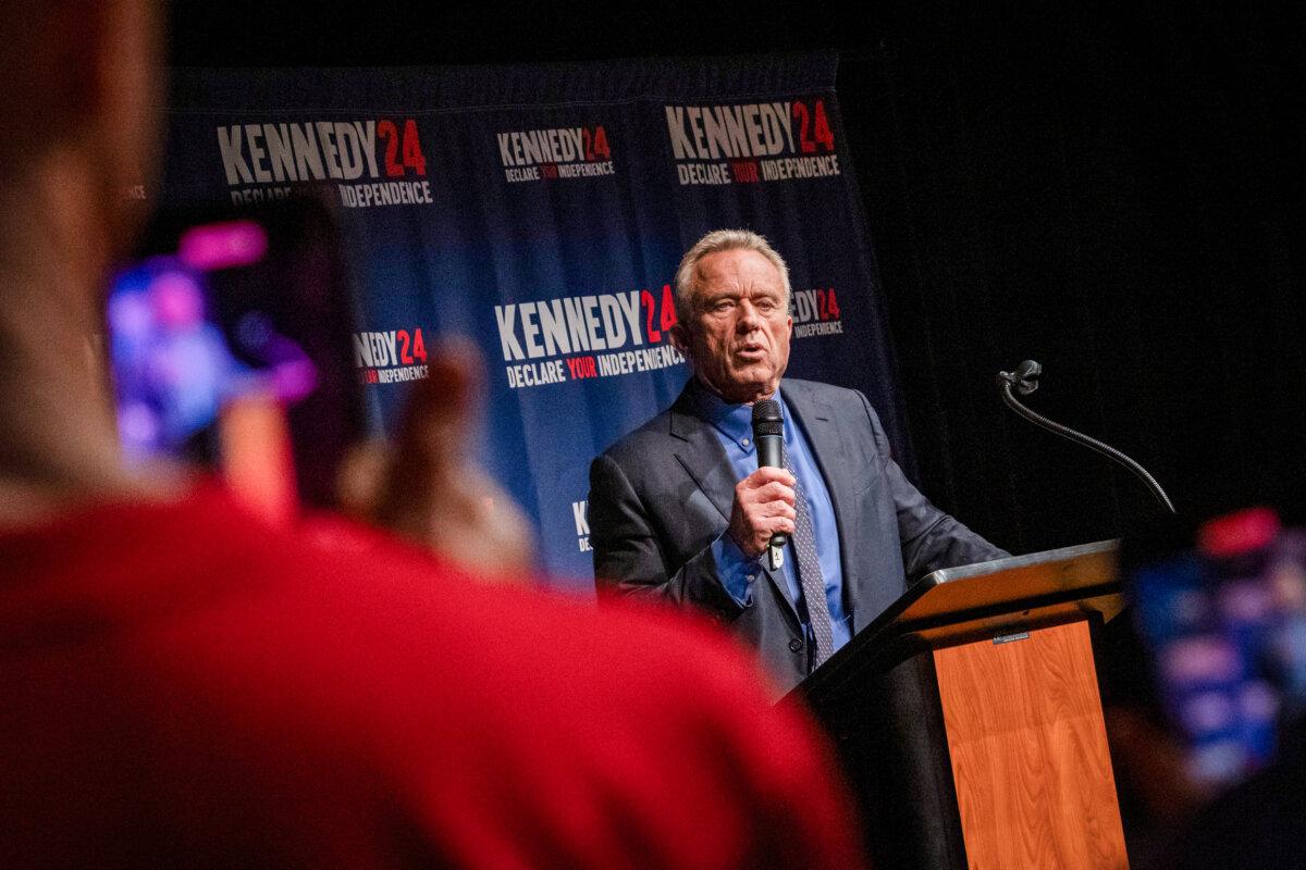  Independent presidential candidate Robert F. Kennedy Jr. speaks during a campaign event in Miami, Fla., on Oct. 12, 2023. (Eva Marie Uzcategui/Getty Images)